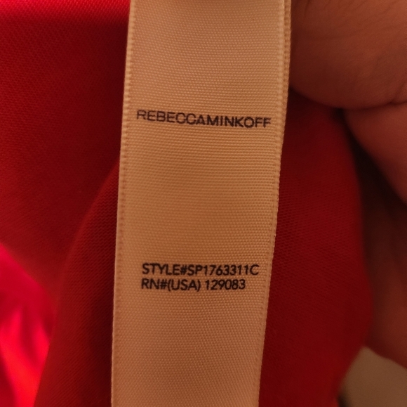 Rebecca Minkoff Mojave Red Off the Shoulder Tier Midi Summer Dress Size S - Picture 7 of 8